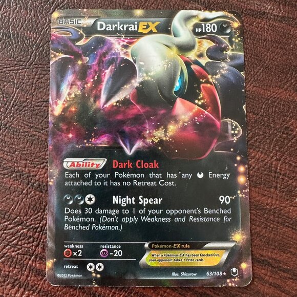 New DARKRAI EX 63/108 B&W Dark Explorers Ultra Rare Holo Pokemon Card - Picture 1 of 3